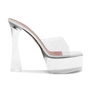 Amina Muaddi Dalida Glass PVC SIZE 36 NIB